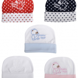 Dealsutra Imported Unisex New Born Baby Cap - Set Of 5, 0 To 3 Months