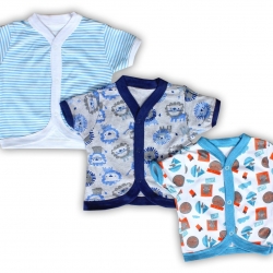 Baby Station Half Sleeve Vest-Jhabla, Set Of 3, 0-3 Months