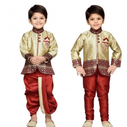 AJ DEZINES Boys Sherwani, Pyjamas And Dhoti Set