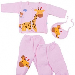 Kuchipoo Winter Wear Baby Set, Pink, 0 To 9 Month