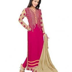 Siyaram Creation Womens Georgette Dress Material SR1015_Rama Pink