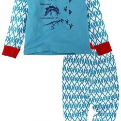 Snuggles Boys Raglan Sleeve Paw Print Tee With Pyjama