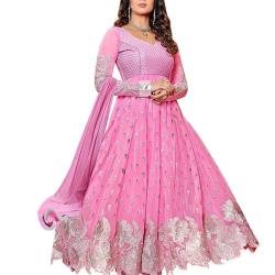 Saheli Fabric Womens Georgette Unstitched Salwar Suit SF944_Pink