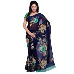 Anand Sarees Womens Georgette Saree JRD1052_BLUE-MULTI
