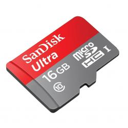 SanDisk Ultra MicroSDHC 16GB UHS-I Class 10 Memory Card, Upto 80 MB/s Speed,with Adapter
