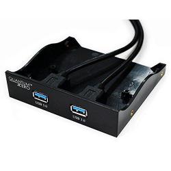 QuantumZERO QZHB04 USB 3.0 3.5" Front Panel USB Hub With 2 USB 3.0 Ports [20 Pin Connector & 2ft Adapter Cable