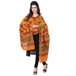 Banjara WomenS Cotton Stoles & Dupattas Kutchi Chakachak Chk07 _Light Orange _Handicraft Dupatta_Free Size