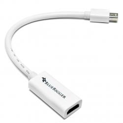 BlueRigger Premium Mini DisplayPort To HDMI Male To Female Adaptor Cable 15cm - For Unibody, MacBook Pro/Air - With HD Audio