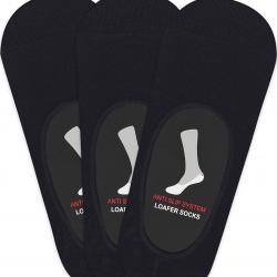 Balenzia Premium Mercerised Cotton Loafer Socks With Anti-Slip Silicon - Pack Of 3