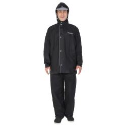 Zeel Black And Silver Solid Reversible Rainsuits/ Raincoat/ Rainwear For Mens