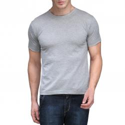 Scott Mens Basic Grey Cotton Round Neck T-shirt