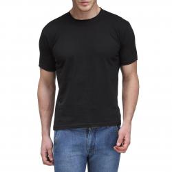 Scott Mens Basic Black Cotton Round Neck T-shirt