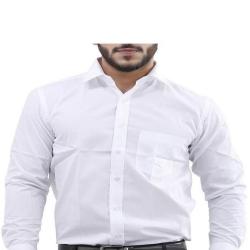 La MODE Men Plain Full And Half Saleeve White Formal Shirt