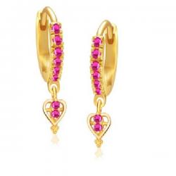 VK Jewels Decent Heart Cubic Zirconia Alloy Huggie Earring