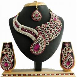 Vatsalya Creation Zinc Jewel Set Pink