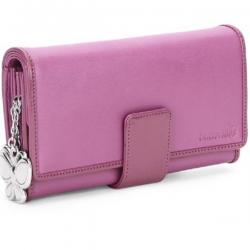Butterflies Women Casual, Evening/Party Pink Artificial Leather Wallet