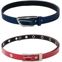 SkyWays Women Casual Red, Blue Artificial Leather Belt