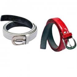 ARIP Girls, Women Formal, Party, Evening, Casual White, Red Texas Leatherite Belt