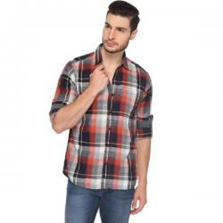Lee Mens Checkered Casual, Party Red Shirt