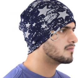 Noise Fault In Our Stars Beanie-Blue With Ring Printed Skull Cap