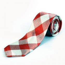 Blacksmith Red And Beige Checks Design Checkered Mens Tie
