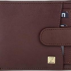 U+N Men Formal Brown Genuine Leather Wallet