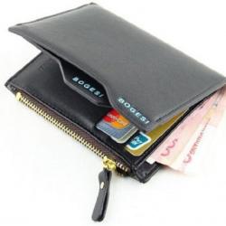 Bogesi Men Casual Black Genuine Leather Wallet