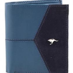Kangoo Men Blue Genuine Leather Wallet