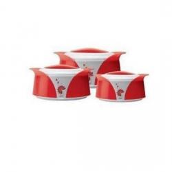 Milton Imperial Red Casserole- 3 Pcs Pack Of 3 Casserole Set