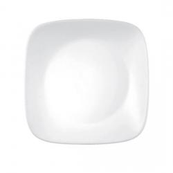 Corelle Square Round Winter Frost White 6 Pcs Medium Solid Glass Plate Set