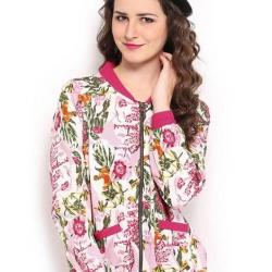 Anouk Full Sleeve Floral Print Womens Quilted Jacket