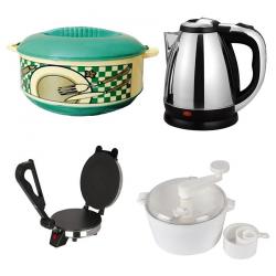 Grind Sapphire Combo Of Dough Maker, Roti Maker, 1.8 Ltr Electric Kettle And Green Casserole
