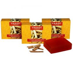 Vaadi Herbals Value Pack Of 3 Divine Sandal Soap With Saffron & Turmeric