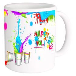 A Plus Ceramic Happy Holi With Color Coffee Mug
