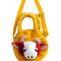 Tickle Yellow & Red Cow Cartoon School Bag - 17 Cm