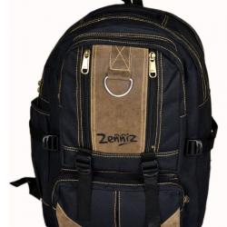 Zenniz Black Fabric School Bag Pack