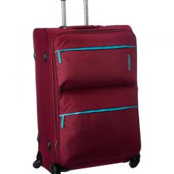 American Tourister Velocity Pink 4 Wheel Soft Luggage-Size: Large