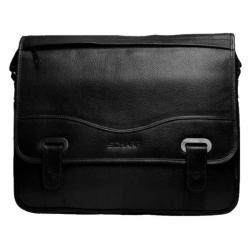HugMe.fashion New Laptop Leather Double Lock Office Bag In Black Black Leather Office Bag