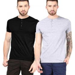 Gallop Multi Henley T-Shirt Pack Of 2