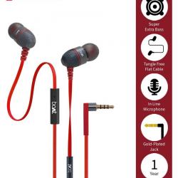 BoAt BassHeads 200 In Ear Wired With Mic Earphones Red
