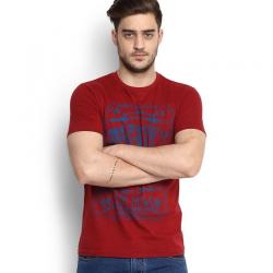People Maroon Round T-Shirt
