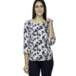 Stop Look Casual 3/4th Sleeve Printed Womens Multicolor Top