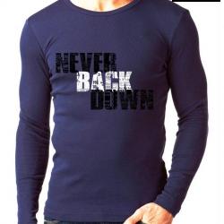 Rigo Navy Blue Never Back Down T-Shirt