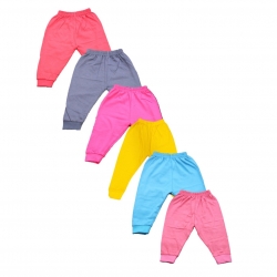 Montu Bunty Wear Baby Track Pant - Dark Color Soft Cotton With Rib Design Pack Of 6