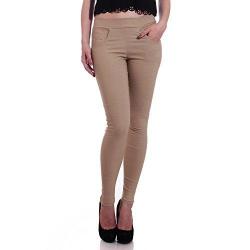 Hightide Lycra Beige Jeggings For Women