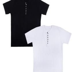 Aarbee Mens Cotton Henley T-Shirts - Combo Of 2