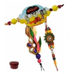 Laviva Highly Enjoyable Set Of 3 Kids & Bhaiya Rakhis Design Thread Rakhi