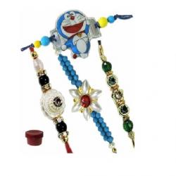 Laviva Set Of 4 Fantastic Kids & Bhaiya Rakhis Design Thread Rakhi