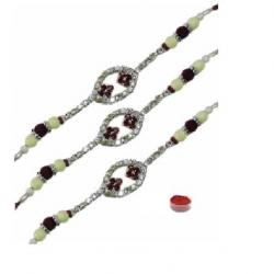 Laviva Set Of Three Marvellous AD Rakhis Design Bracelet Rakhi