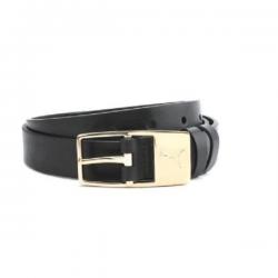 Puma Women Black Artificial Leather Belt, Black And Gold